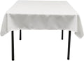 LA Linen Polyester Poplin Washable Square Tablecloth, Stain and Wrinkle Resistant Table Cover 58x58, Fabric Table Cloth for Dinning, Kitchen, Party, Holiday 58 by 58-Inch, White