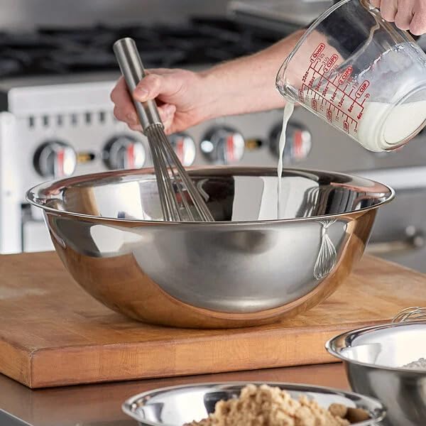 Stainless Steel 8 QT Mixing Bowl | Home & Commercial Quality | Flat Bottom | Cooking, Baking, Meal Prep [1PK]