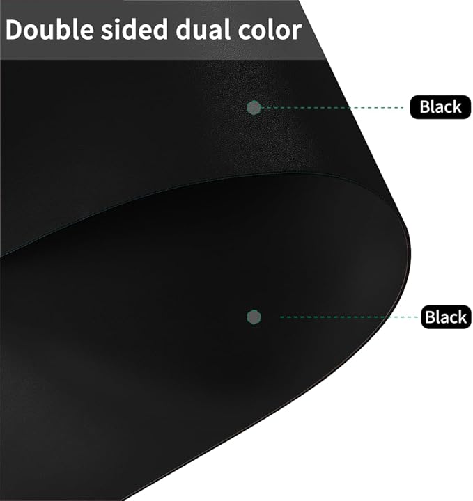 Runner for Dresser Top Bedroom - 17x90 Inch Waterproof Easy to Clean Can Conceal Flaws Protector The Table Top from Scratches Used for Coffee Table Dresser(Black+Black 17x90)