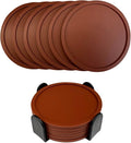 6 Pieces Silicone Coasters, Cup Coasters for Drinks, Heat Resistant Glass Cushion, Coffee Coaster for Table, Desk, Kitchen, Office, Bar Furniture Protection, Hot Cup Mat (Brown)