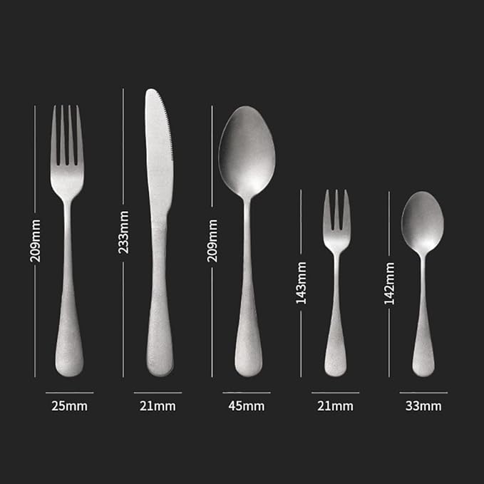 Matte Silverware Set for 8 Stainless Steel Flatware Set Vintage Style Delicate Cutlery Utensils 40 Piece Include Knives Forks and Spoons Tableware Set for Home Kitchen Wedding Restaurant