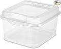 Sterilite FlipTop, Stackable Small Storage Bin with Hinging Lid, Plastic Container to Organize Desk at Home or Office, Clear, 36-Pack
