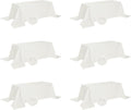 Fokitut 6 Pack Waterproof Rectangle Tablecloth, 90x156 Inch,Stain Resistant and Wrinkle Polyester Table Cloth, Fabric Table Cover for Kitchen Dining, Wedding, Party, Holiday Dinner-Ivory