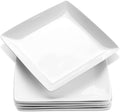 Yedio Porcelain Square Dinner Plates, 10.75 Inch Square Serving Plate for Steak, Pasta, Salad, Snacks, Pizza, Appetizer Plates, Set of 6, White
