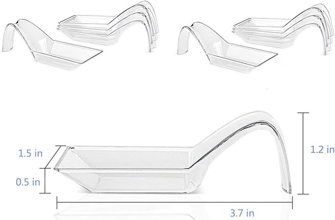 100 Packs Clear Dessert Plates Plastic Appetizer Plates Dessert Dishes Tasting Spoons Mini Plates Serving Plate Reusable Disposable Asian Spoons Small Catering Dessert Bowls for Party