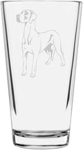 Great Dane Dog Themed Etched All Purpose 16oz Pint Glass
