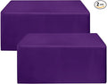HolidayIdeas Fitted Purple Table Covers - 96 x 30 Inch - 2 Pack Rectangle Tablecloths for 8 Foot Tables, Polyester Fabric Tablecloth for Birthday Parties, Holiday Dinner, Trade Show