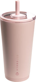 HydroJug Everyday Tumbler 20 oz – Ceramic-Lined Insulated Tumbler with Straw and Soft-Touch Lid, Cup Holder Friendly, Double-Wall Vacuum Insulation, Reusable Travel Cup – Dusty Rose