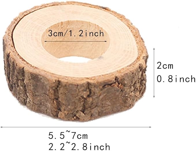 Rustic Wooden Napkin Rings,Handmade Creative Napkin Round Holder for Dinner Table & Wedding Party Decoration Napkin Rings (10)