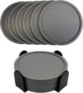 6 Pieces Silicone Coasters, Cup Coasters for Drinks, Heat Resistant Glass Cushion, Coffee Coaster for Table, Desk, Kitchen, Office, Bar Furniture Protection, Hot Cup Mat (Grey)