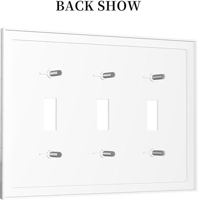 Light Switch Cover Gray/Gold Marble Abstract Modern Luxury 3 Gang Wall Plate Triple Light Switch Plate Toggle Decorative Outlet Covers Electrical Switchplate for Bathroom Bedroom Decor