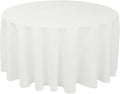 Gee Di Moda Round Tablecloth - 120 Inch White Round Table Cloth for 60 to 96 Inch Round Tables - Heavy Duty Washable Fabric - for Buffet Table, Holiday Party, Dinner, Wedding & Baby Shower