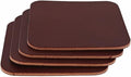 Leather Coasters, Wickett & Craig English Bridle, Square, Burgundy (4pc set)
