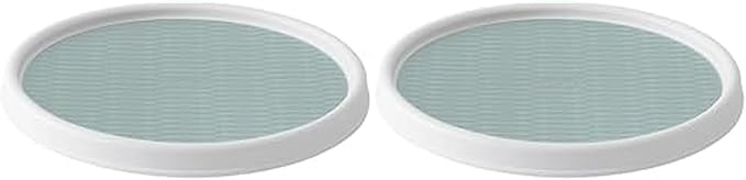 Copco Basics Non-Skid Pantry Cabinet Lazy Susan Turntable, 12-Inch, White (Pack of 2)