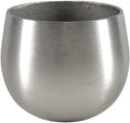 Serene Spaces Living Silver Aluminum Bowl, Decorative Bowl for Flowers, Potpourri, Catchall for Entryway, Dining Table Centerpiece, Home Décor, 6.5" Diameter & 5" Tall, Pack of 1