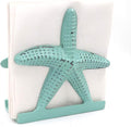 Nautical Starfish Lunch Dinner Metal Napkin Holder Kitchen Beverage Cocktail Ocean Coastal Napkin Holder By The Metal Magician (Distressed Green)