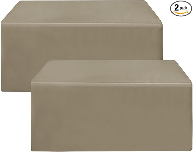 HolidayIdeas Fitted Table Covers for 6 Foot Tables - 72 x 30 Inch - 2 Pack Rectangle Taupe Table Clothes Polyester Fabric Table Cover for Folding Table, Parties, Holiday Dinner, Wedding, Trade Show