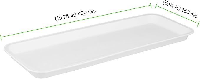 30 PCS Plastic Serving Trays, 15.7'' x 5.9'' Rectangle Food Plate, Reusable White Serving Platters for Cookie, Appetizer, Charcuterie, Snack, Dessert, Fruit
