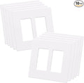 AIDA 10 Pack Screwless Wall Plate cover, 2 Gang Wall Plate Screwless Outlet Switch Covers Outlet Covers Switch Plate Wall Plates for Electrical Outlets and Switches, UL Listed -Matte White