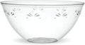 PLASTICPRO Disposable Round Serving Bowls, Party Snack or Salad Bowl, Medium, Plastic Crystal Clear Pack of 4