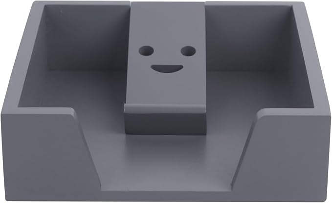 Bamboo Flat Napkin Holder with Weighted Arm Decorative Napkin Tray Dispenser for Table Kitchen Bathroom Dinning (grey)