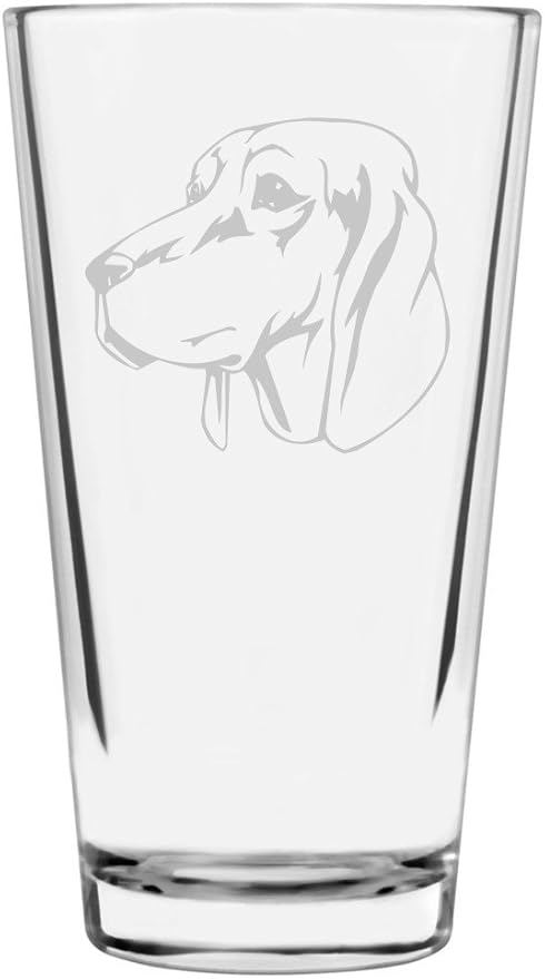 Redbone Coonhound Custom Personalized Dog Themed Etched All Purpose 16oz Pint Glass