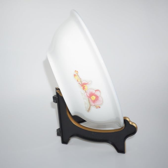 Artliving Display Stand Easel Bowl Stand for Display Large Deep Bowls, Platters and Deep Dishes Black Gold