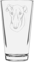Galgo Espanol (Spanish Greyhound) Dog Themed Etched All Purpose 16oz Pint Glass