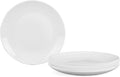 8.5 inch Salad Plate Set of 6, Lightweight Opal Glass Round White Plates for Appetizer Dessert Kitchen, Dishwasher and Microwave Safe