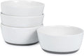 Ceramic Bowls,26 oz Porcelain Cereal Bowls,Stoneware Dinner Dish Set of 4 for Soup, Cereal, Oatmeal, Fruit, Rice - Dishwasher & Microwave Safe,White(Grey Bottom)