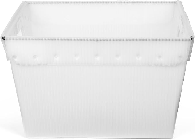 Hudson Exchange 18.25 x 13.25 x 11.75 (3 Pack) Corrugated Space Age Handled Storage Container Mail Tote, Natural