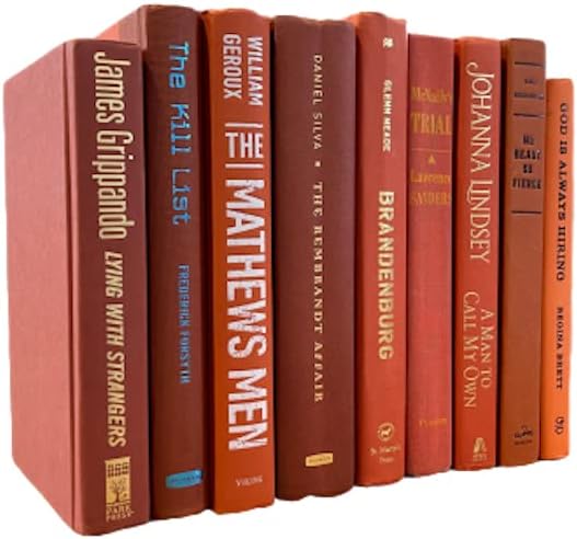 Real Books by Color® (Set of 5, Orange) Decorative Bookshelf Home Decor Shelf Styling Photo Prop