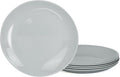 7.5 inch Appetizer Plate Set of 6, Lightweight Opal Glass Round Salad Plates for Dessert Kitchen, Dishwasher and Microwave Safe, Grey