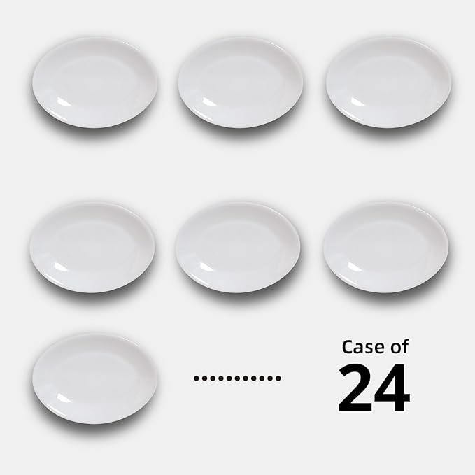 Stoneware Coupe Commercial Grade Dinnerware Bright White Oval Platter 9.75" x 7.5", Case of 24