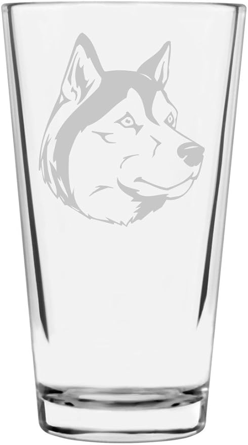 Siberian Husky Dog Themed Etched All Purpose 16oz Pint Glass