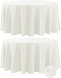 Fokitut 2 Pack Waterproof Round Tablecloth, 108 Inch, Stain Resistant and Wrinkle Polyester Table Cloth, Fabric Table Cover for Kitchen Dining, Wedding, Party, Holiday Dinner-Ivory