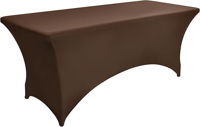 2-Pack 8ft Spandex Table Covers for Rectangle Folding Tables - Washable Elastic Tablecloth - Ultimate Fitted Table Protector for Birthday Parties, Trade Shows, Banquet