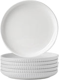 HASENSE Dinner Plate, 10 Inch White Ceramic Plates Set of 6, Dish Set for Steak, Pasta, Pizza, Appetizer, Round Dinnerware Dish for Kitchen, Serving Plate Microwave, Oven and Dishwasher Safe