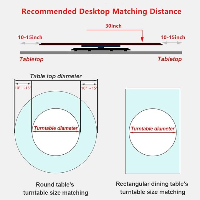 30" Glass Lazy Susan for Dining Table with 6 Rotating Wheels Table Top Centerpiece Kitchen Turntable Large Round Silent & Smooth Spin (Φ 30 Inch)