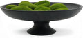 Large Black Decorative Bowl, Modern Pedestal Bowl for Home Decor, Decorative Fruit Bowl for Kitchen Counter, Stylish Key Bowls for Entry Table, 11.45”, Includes 10PCS Artificial Moss Rocks