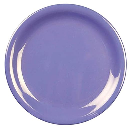 Yanco MS-107BU Mile Stone Narrow Rim Round Plate, 7.25" Diameter, Melamine, Bule Color, Pack of 48