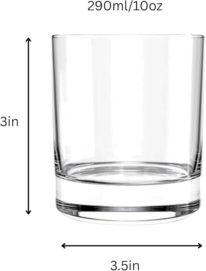 LEMONSODA Lowball Marino Rocks Glass, Classic Bar Glassware for Mojito, Whiskey, Cocktail, Mocktails and Drinking Water - 10oz (Set of 6)