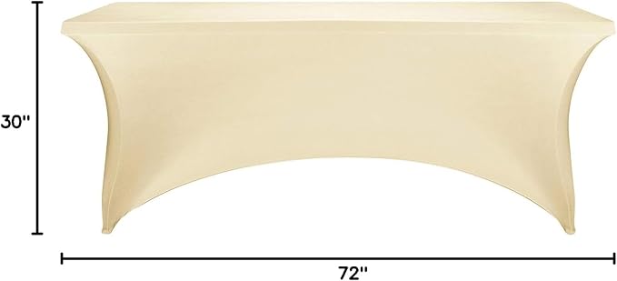 LZY Spandex Table Covers 6 Feet, Stretch/Fitted Table Covers for 6 Feet Folding Table, Rectangular Spandex Table Cloths for Wedding Party or Event (6FT-2PCS, Champn)