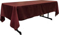 LA Linen Polyester Poplin Washable Rectangular Tablecloth, Stain and Wrinkle Resistant Table Cover 60x108, Fabric Table Cloth for Dinning, Kitchen, Party, Holiday 60 by 108-Inch, Burgundy