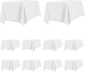 PureFit 10 Pack Rectangle White Table Cloths 90 x 156 Inch for 8Ft Tables, Stain and Wrinkle Resistant Table Linens for Home Use, Wedding, Party, Banquet and Camping