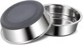 Dog Bowls Durable Heavy Duty Stainless Steel Dog Bowls Non-Slip Basic Bowl for Dogs with Rubber Base (2 Pack, 2 Cups)