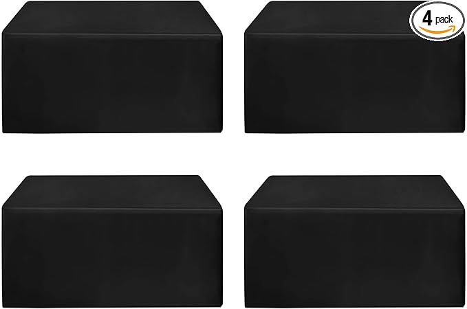 HolidayIdeas Fitted Black Tablecloths - 72 x 30 Inch - 4 Pack Rectangle Table Clothes for 6 Foot Tables, Polyester Fabric Table Cover for Vendor Booth, Parties, Holiday Dinner, Wedding, Trade Show
