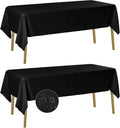 Fokitut 2 Pack Waterproof Rectangle Tablecloth, 60x84 Inch, Stain Resistant and Wrinkle Polyester Table Cloth, Fabric Table Cover for Kitchen Dining, Wedding, Party, Holiday Dinner-Black