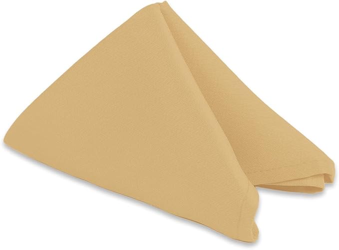 Polyester Cloth Napkins - Washable Soft Table Linens - Durable & Elegant for Dining, Restaurants, Weddings, Events, Rentals, Banquets, & Parties - Premium Quality Set of 250, Gold, 17"x17"