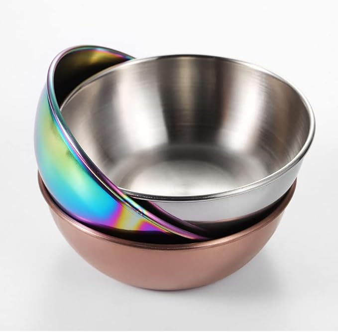 12 Pack Stainless Steel Sauce Dishes, Rose Gold Mini Saucers Bowl Round Seasoning Dishes Sushi Dipping Bowl Appetizer Plates, 3.15inch